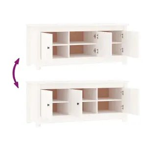 Berkfield Shoe Cabinet White 110x38x45.5 cm Solid Wood Pine