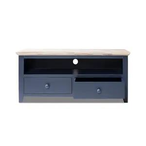 Florence Navy Blue TV Stand With 2 Drawers and Shelf