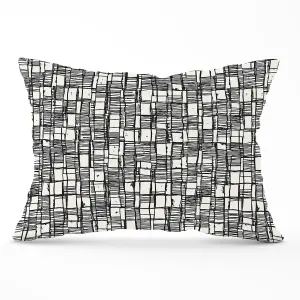 Irregular Sketched Block Textured Cushions 33cm x 48cm