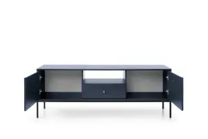 Mono TV Cabinet in Navy - Stylish and Functional Entertainment Centre with Drawer and Doors (W1540mm x H560mm x D390mm)