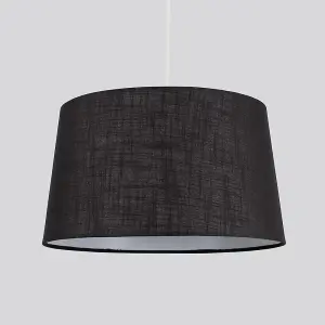 ValueLights Doretta Black Ceiling Pendant Shade and B22 GLS LED 10W Warm White 3000K Bulb