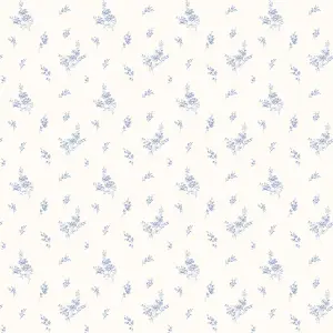 Galerie Miniatures 2 Blue White Small Floral Sprig Smooth Wallpaper