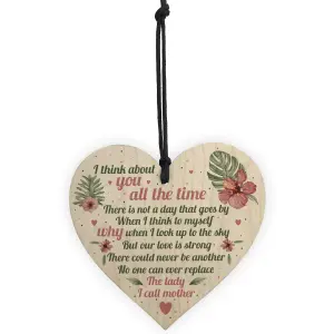 Red Ocean Mum Memorial Gifts Wooden Heart Grave Plaque Tribute Sign Mum Birthday Gifts For Her