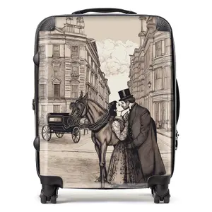 Victorian Lovers On A London Street Suitcase - Large