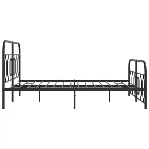 Berkfield Metal Bed Frame without Mattress with Footboard Black 140x190cm