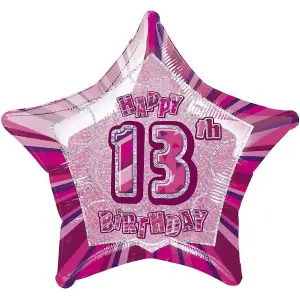 Unique Party Glitz 13th Birthday Foil Balloon Pink (One Size)