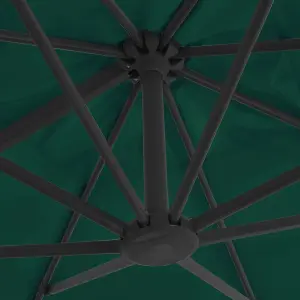 Berkfield Cantilever Umbrella with Aluminium Pole Green 300x300 cm