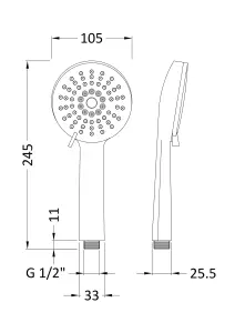 Multi Function Water Saving Handset - Chrome