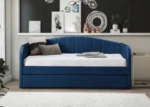 Fabric Day Bed Blue with pull out bed