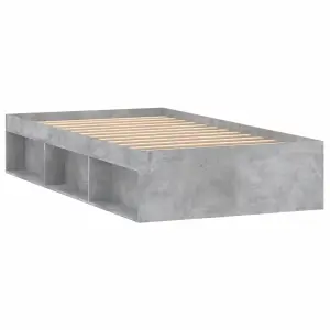 Berkfield Bed Frame Concrete Grey 90x190 cm