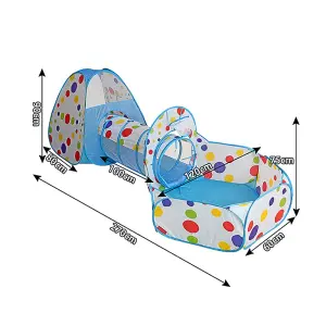 3 in 1  Pop Up Kids Tent Tent Set,Portable Playhouse Game with Play Tunnel,Ball Pit