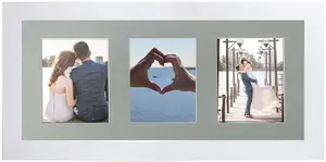 Metro White Frame with Blue Mount for 3 Image Sizes 7 x 5 Inch