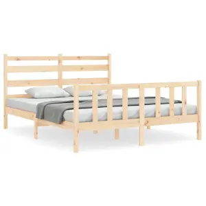 Berkfield Bed Frame with Headboard 160x200 cm Solid Wood