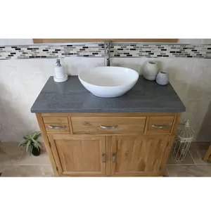 Nya 1000mm Single Bathroom Vanity with Vessel Ceramic Basin Grey