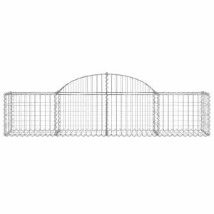 Berkfield Arched Gabion Basket 200x50x40/60 cm Galvanised Iron