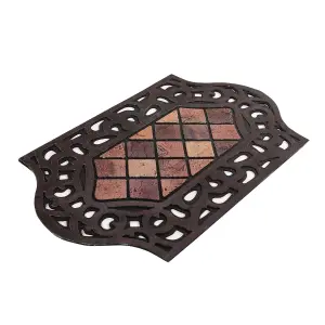 Nicoman Eco Friendly  Antique  Effect Door Mat75x44cm Brown