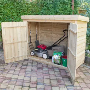 Forest Garden Natural timber Overlap Pent Garden storage 6x3 ft 1450mm 1950mm