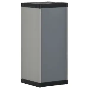 Berkfield Garden Storage Cabinet with 1 Shelf Grey and Black 35x40x85 cm