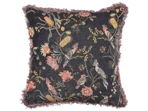 Throw Cushion MORUS Cotton 45 x 45 cm Floral Black