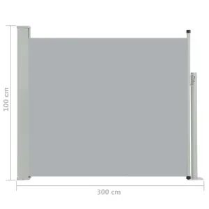 Berkfield Patio Retractable Side Awning 100x300 cm Grey