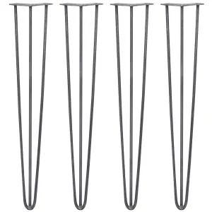 4 x Hairpin Leg - 28 - Unfinished - 3 Prong - 10m