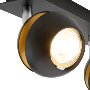 Austin 3 Bar Black and Gold Spotlight by Arlec