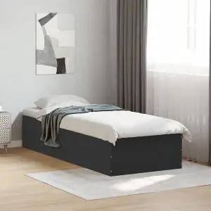 Berkfield Bed Frame without Mattress Black 75x190 cm Small Single Engineered Wood