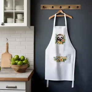 Purely Home Exotic Animals & Flowers Sloth Apron - Floral Gifts for Her - Cooking & Baking