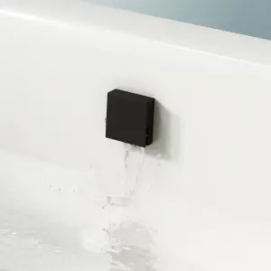 Nes Home Cheslyn Square Bath Filler with Sprung Waste & Overflow Black