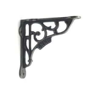 Oakcrafts - Pair of Antique Cast Iron 'GNER' Railway Victorian Style Shelf Brackets - 125mm x 125mm