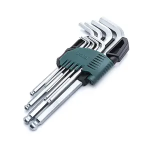 Sata 9Pc Metric Long Ball Hex Key Set Chrome Vanadium Alloy Steel