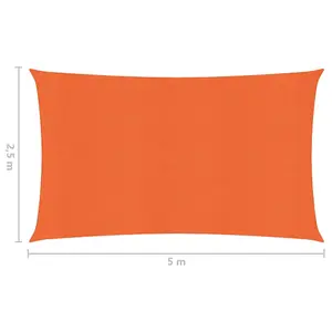 Berkfield Sunshade Sail 160 g/m2 Orange 2.5x5 m HDPE