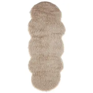 Faux Sheepskin Rug Sand Beige MAMUNGARI