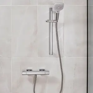 Triton Velino Gloss Chrome effect Wall-mounted Thermostatic Mixer Shower