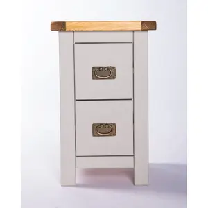 Aurelie 2 Drawer Bedside Table Light Grey