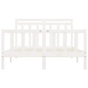 Berkfield Bed Frame White Solid Wood Pine 160x200 cm