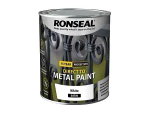 Ronseal 39199 Direct to Metal Paint White Satin 750ml RSLDTMWS750