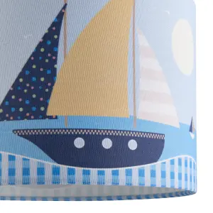 Printed Multicolour Sailing boat Light shade (D)25cm