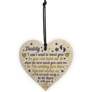 Red Ocean Daddy To Be Gifts From Bump Baby Shower Gift Daddy To Be Birthday Card Wooden Heart Plaque