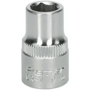 9mm Chrome Vanadium Forged Steel Drive Socket with 3/8" Square Drive