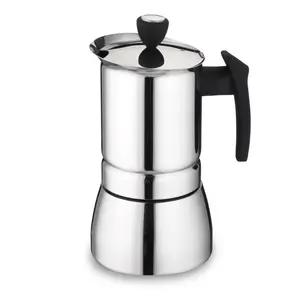 Cafe Olé Stainless Steel Coffee Maker, Suitable for Induction Hobs, Silver 4L