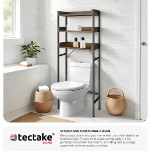 Shower caddy Seattle - 3 Tiers - Industrial wood dark, rustic