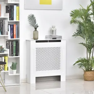 HOMCOM Radiator Cover Heating Cabinet Solid MDF Small Sized White Modern Home