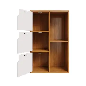 Wooden Storage Shelf Bookcase Cabinet,Freestanding Bookcase Rack Bookshelf