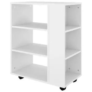 Berkfield Rolling Cabinet White 60x35x75 cm Engineered Wood