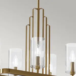 Luminosa Kichler Kimrose Bar Pendant Ceiling Light Brushed Natural Brass