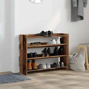 Berkfield Shoe Rack Old Wood 80x25x61.5 cm Engineered Wood