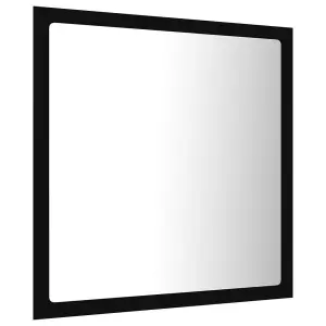 Berkfield LED Bathroom Mirror Black 40x8.5x37 cm Engineered Wood