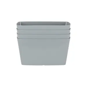 Wham Set 4 Studio 30cm Rectangular Plastic Trough Cool Grey