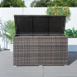 Abrihome 980L Large Rattan Outdoor Storage Deck Box (L170 x H95 x W77)